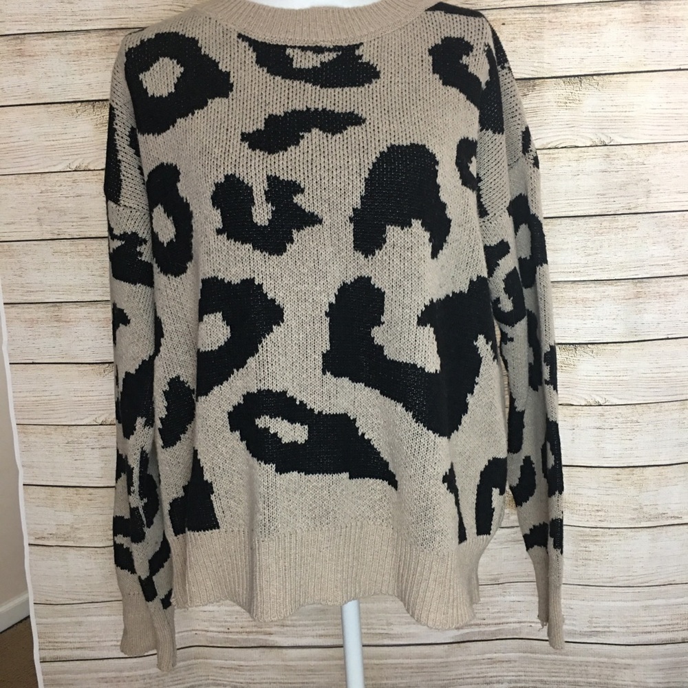 Leopard Print Chunky Sweater